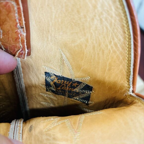 Tony Lama Vintage Brown Leather Cowboy Western Boots Tall Size 11 D Style 6327 - Picture 12 of 12